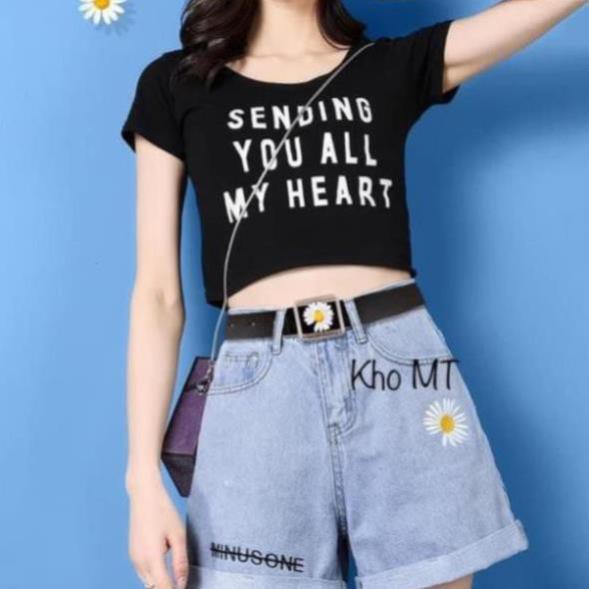 Thắt Lưng Hoa Cúc Mặt Vuông Dây Nịt Bụng Hoa Cúc