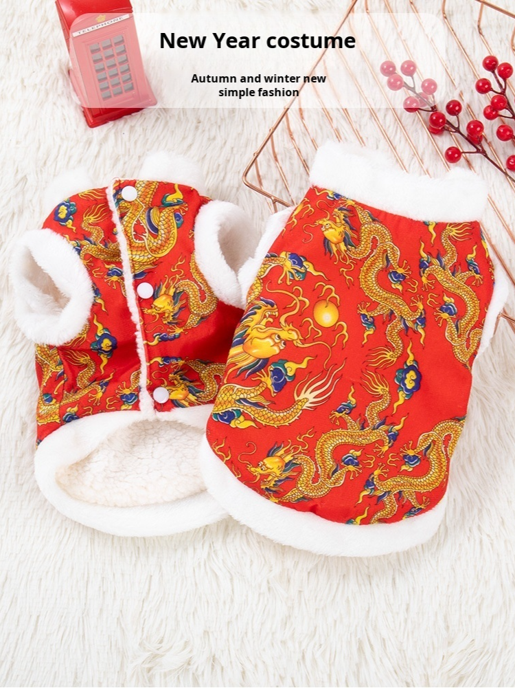 minbai01 Autumn and winter clothing for pet dogs cat clothing puppet winter festive cat clothing