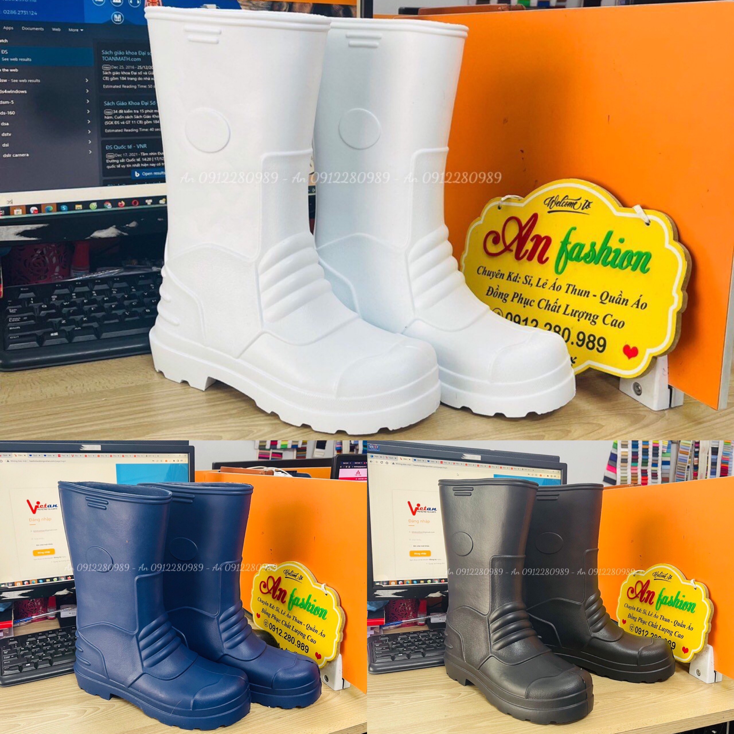 Vac Ultra-Light Plastic Boots, Waterproof, for Labor Protection _ Real Photo