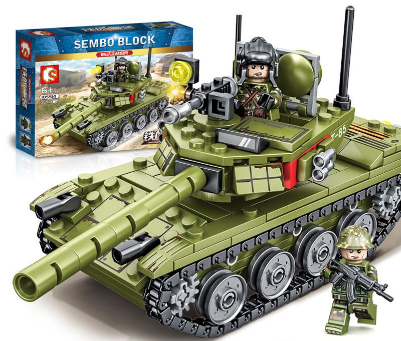 Đồ chơi Lắp ráp Mô hình xe tăng Sembo 105514 Military tank main battle Series Weapon ww2
