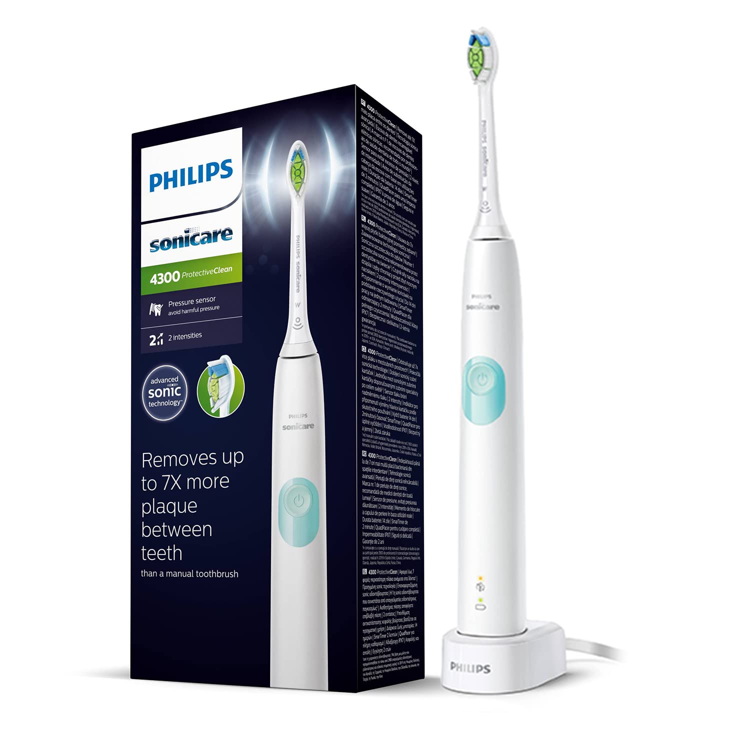 Bàn Chải Điện Philips HX6807/24 Sonicare ProtectiveClean 4300, công nghệ sonic, cảm biến, hẹn giờ