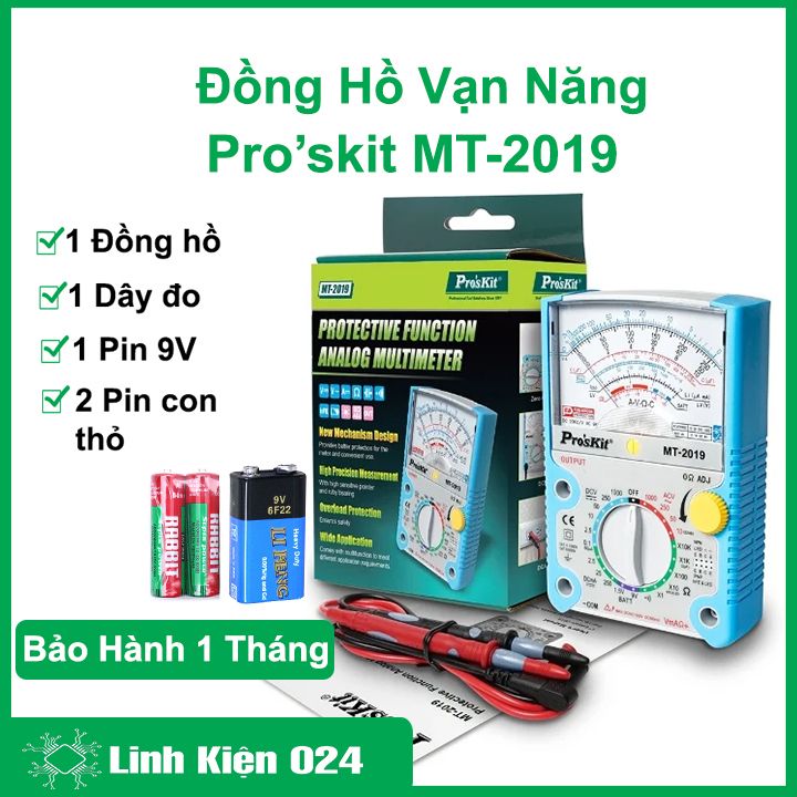 Đồng hồ vạn năng Proskit MT-2019 đo điện trở, điện áp, dòng điện đa năng