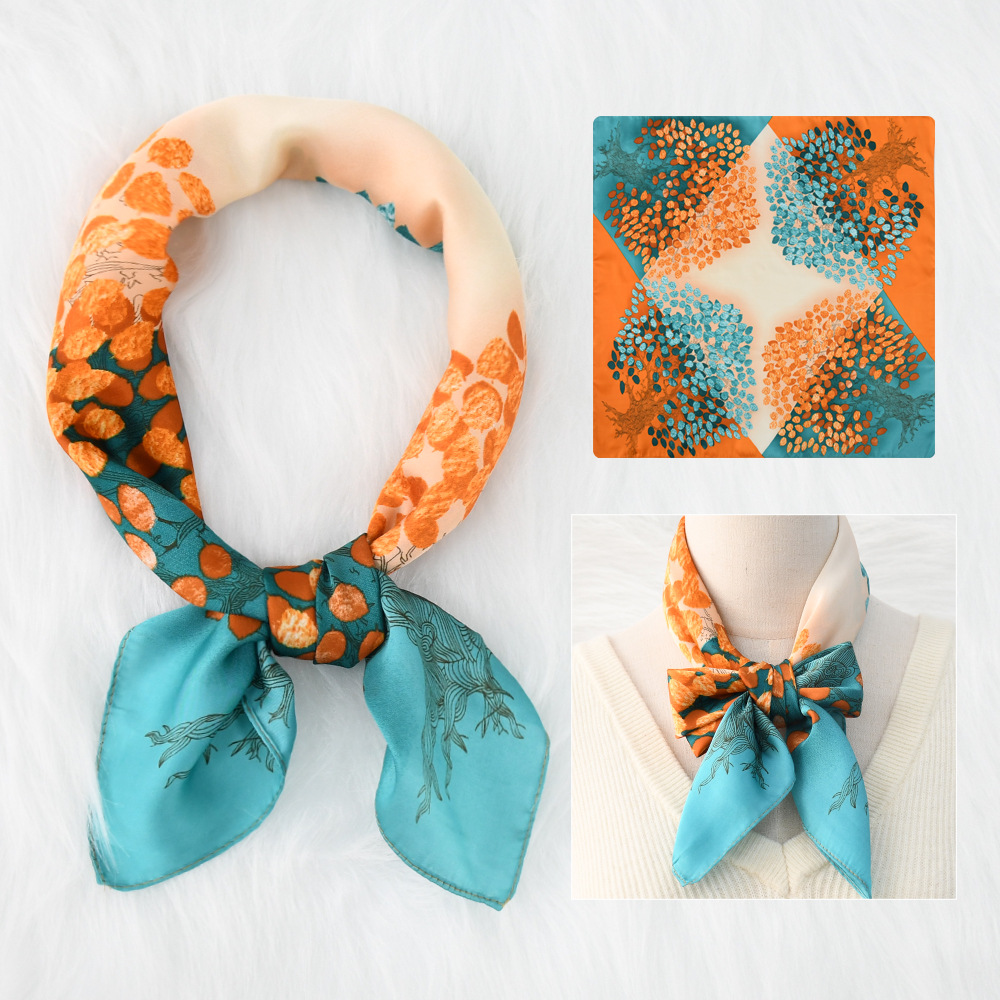[70x70cm] Khăn lụa Bandana vuông choàng cổ trùm đầu đi biển buộc tóc - 6