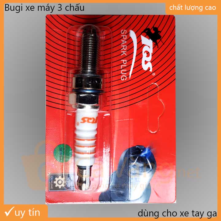 [HCM]Bugi đánh lửa xe máy 3 chấu CHÂN DÀI - chất lượng cao - giá rẻ dùng cho nhiều loại xe