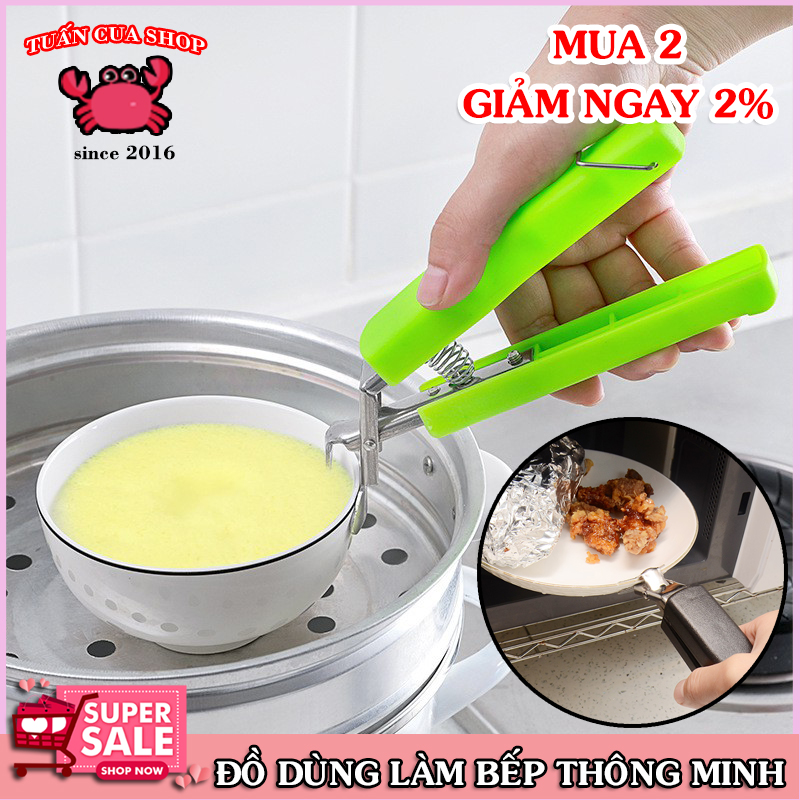 Dụng cụ kẹp gắp chống nóng tiện dụng, đồ dùng nhà bếp, vật dụng tiện ích, kẹp cao cấp có lò xo, Tuancua