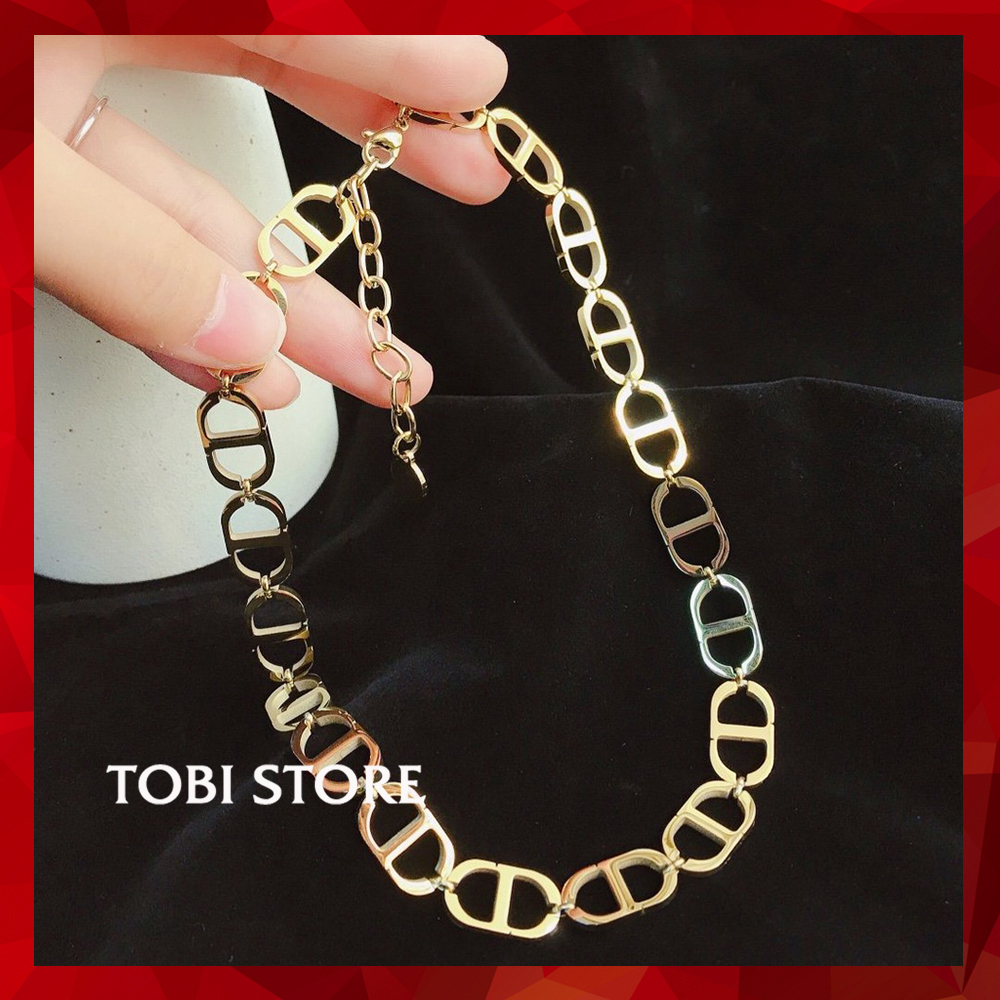 Chocker vòng cổ cd mạ vàng dây xích ôm sát cổ tobi store tb408