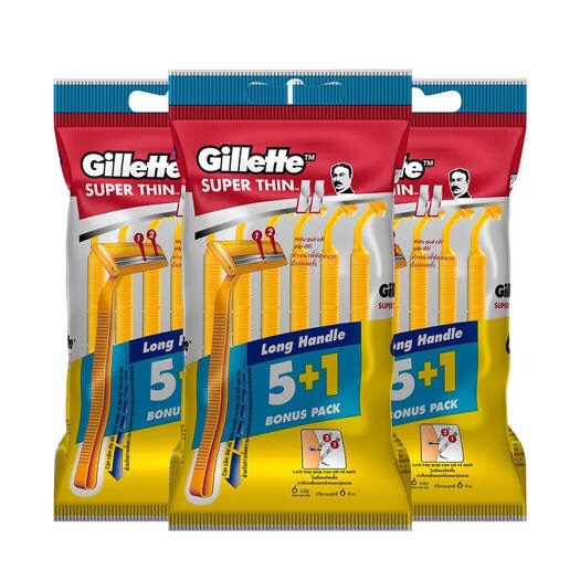Dao cạo râu gillette cán vàng super thin 5+1 hàng chính hãng