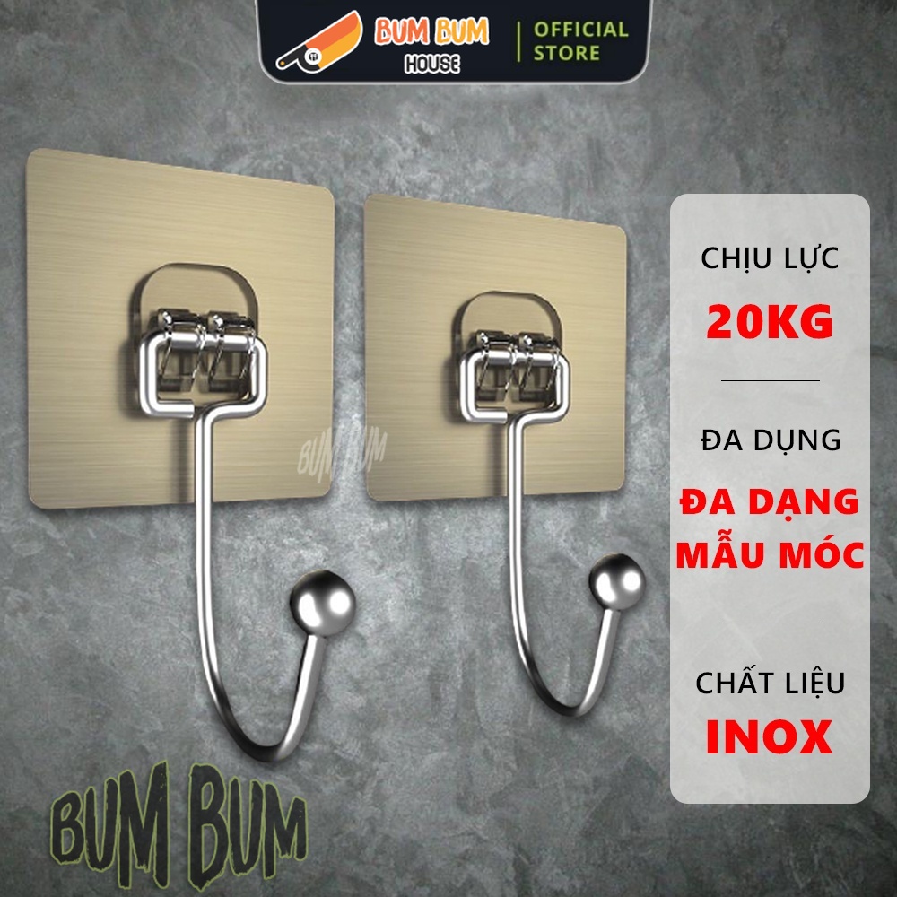 Combo 10 móc dán tường inox cao cấp siêu chịu lực siêu dính làm giá treo quần áo móc treo quần áo móc treo vật dụng đa năng tiện ích inox 304, móc treo đồ dán tường nhà tắm, nhà vệ sinh, miếng dán tường gỗ, gạch đá