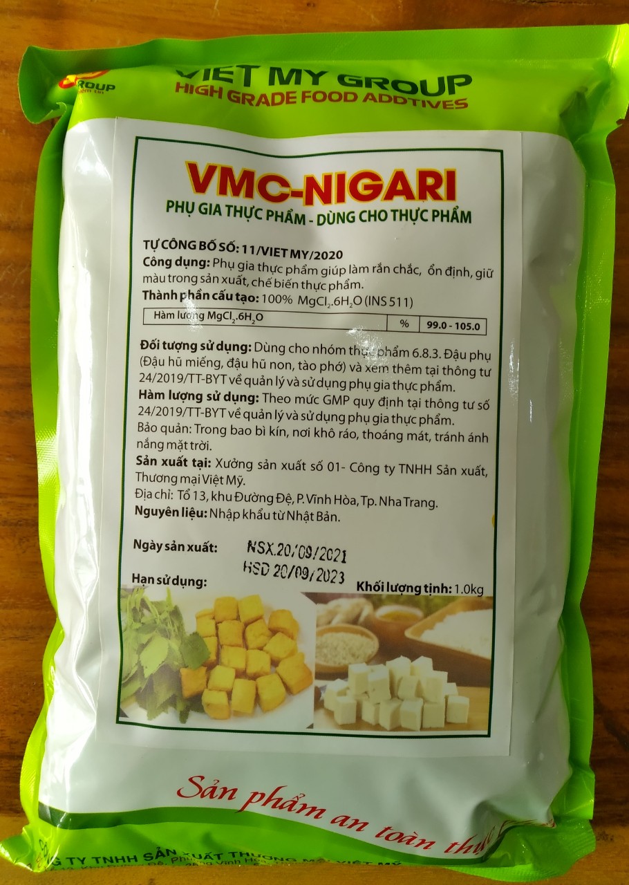 Vmc nigari muối giúp đông tụ cho đậu hũ miếng đậu hũ non nhanh chóng an toàn