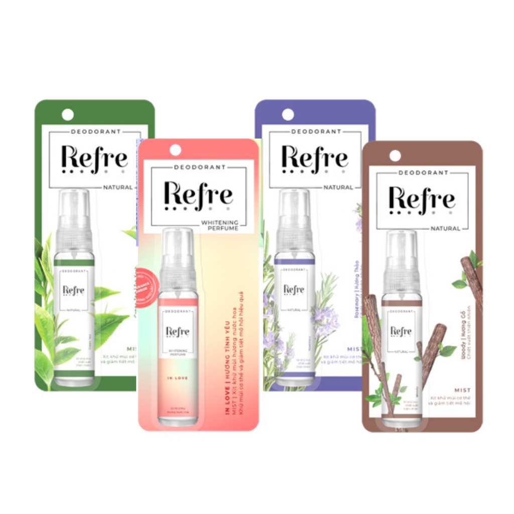 Xịt Khử Mùi Dưỡng Trắng Refre Whitening Và Refre Natural 6ml- Hàng Tặng