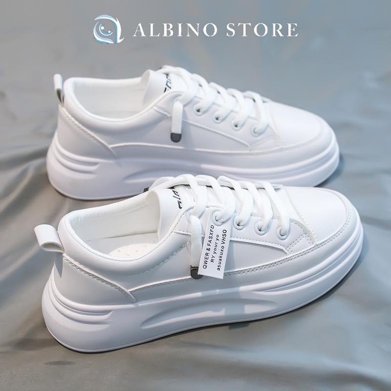 Giày thể thao nữ độn đế Albino Store giày nữ sneaker màu trắng Taobao D08