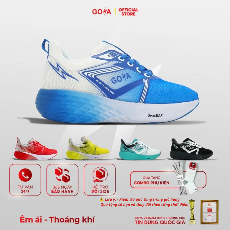 Giày thể thao chạy bộ nam nữ Goya Strides 2 năm 2025 Full màu