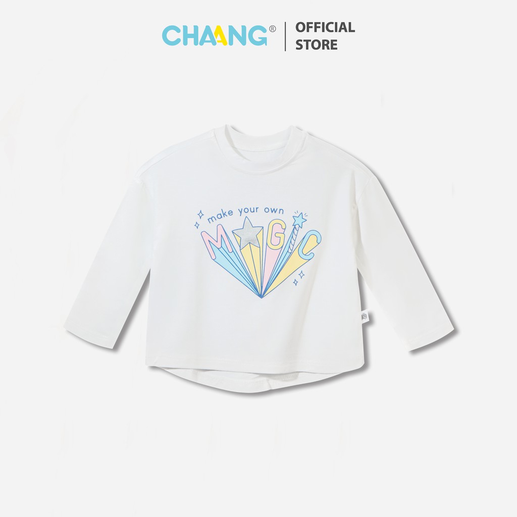 Áo dài tay bé gái Pony trắng Chaang