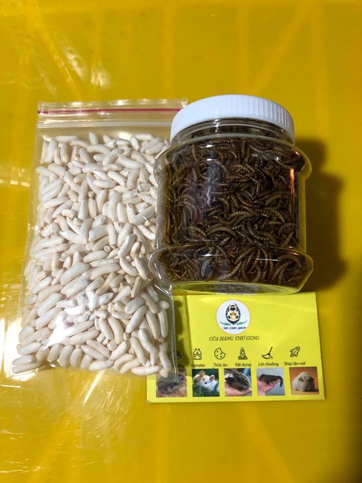 Hủ sâu khô bổ sung đạm cho hamster nhím cung cấp thêm nhiều chất dinh dưỡng cho vật nuôi (Tặng kèm bịch cốm gạo)