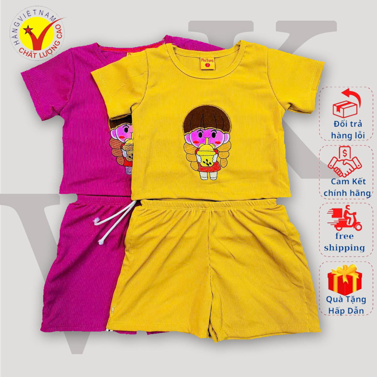 [SET 2] Bộ quần áo tăm gân mẫu đẹp cho bé từ 6 - 34kg, Chất liệu thun mềm thoáng mát co giãn tốt