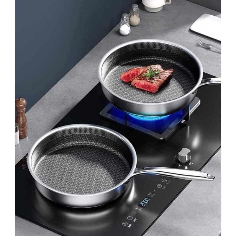 Chảo tổ ong chống dính size 30cm dùng đươc bếp từ, thép không gỉ đáy bằng chiên trứng, rán cá chuyên dụng