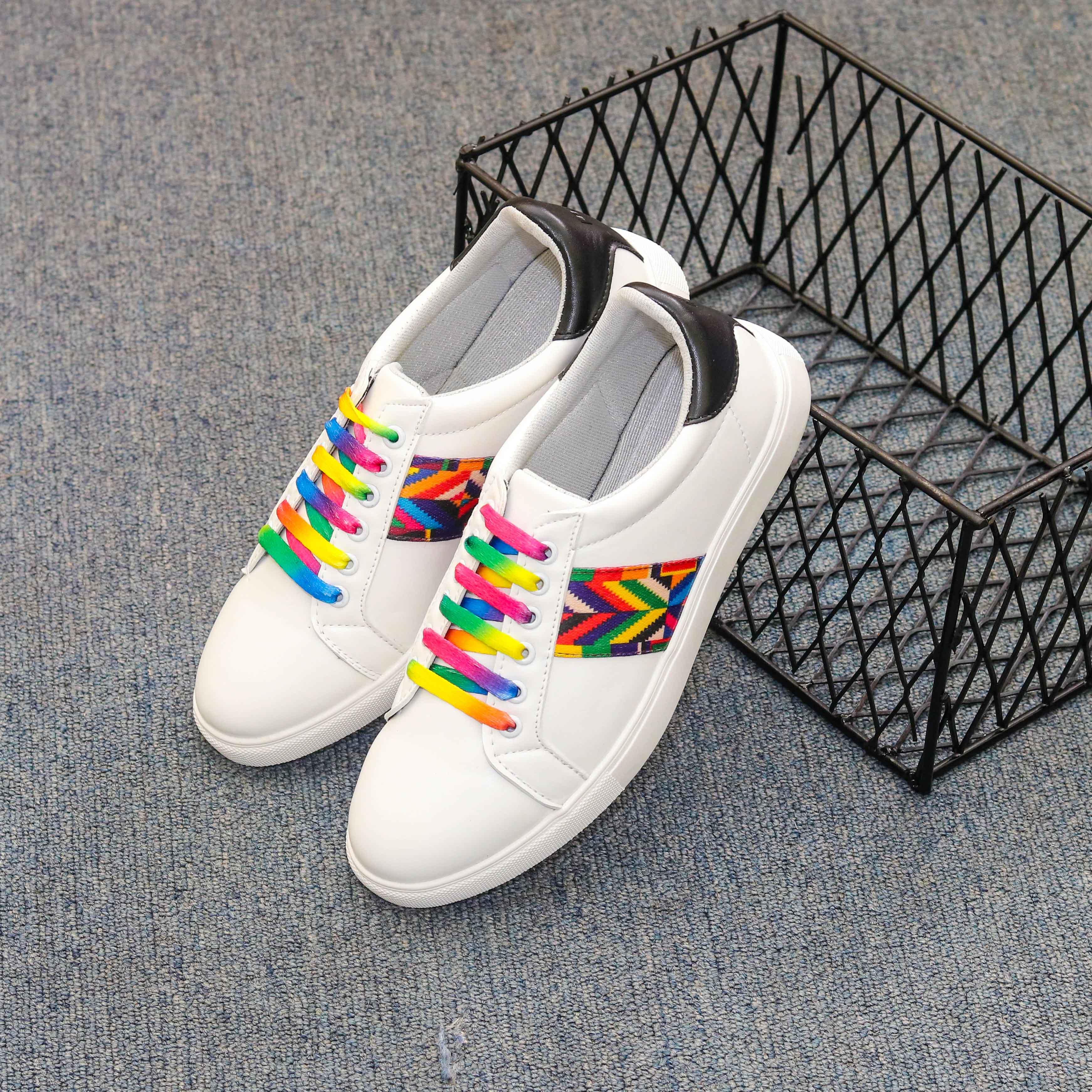 Giày thể thao nam, sneaker , giày nam dây buộc đa sắc cực hot. Mã M19-trắng