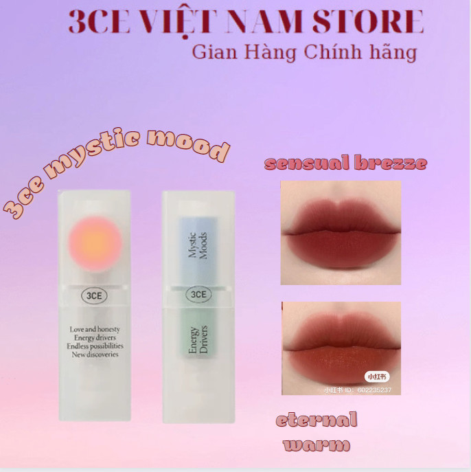 Son Thỏi Lì 3CE Soft Matte Lipstick Mystic Moods Energy Drivers