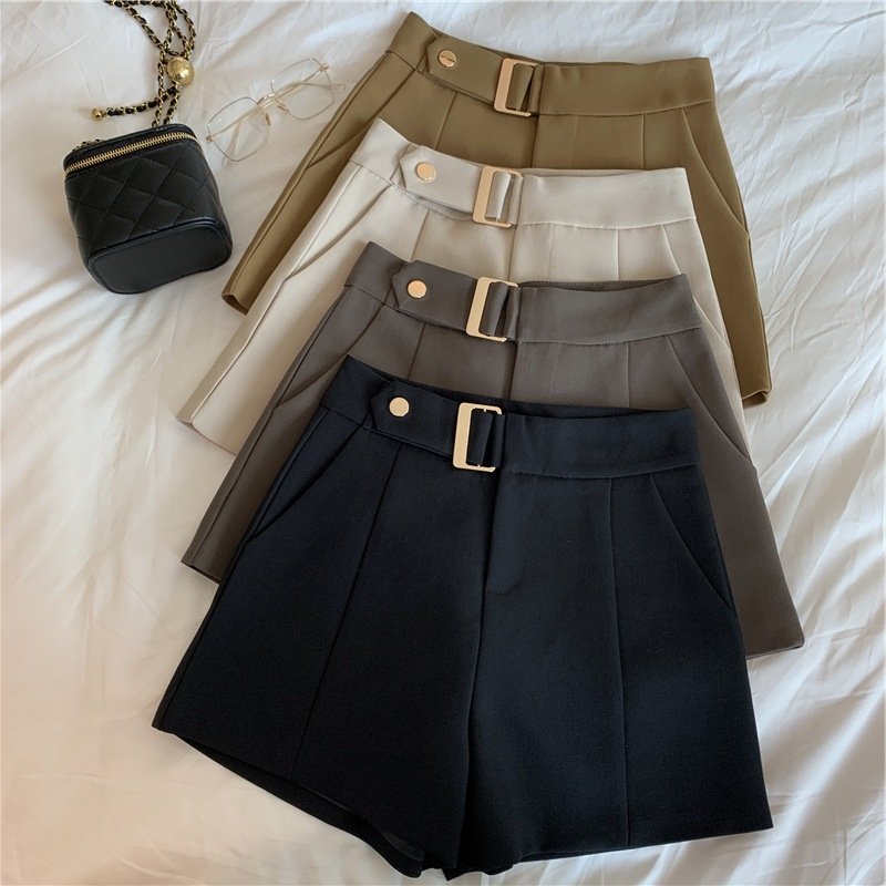 Quần Short 💖 FREESHIP 💖 Quần Sooc Nữ cạp cao đai liền Vintage Hàn Quốc