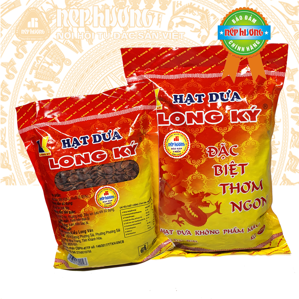 Hạt dưa không nhuộm rang muối - Long Ký - Gói 500g - Đặc sản Nha Trang, Khánh Hòa
