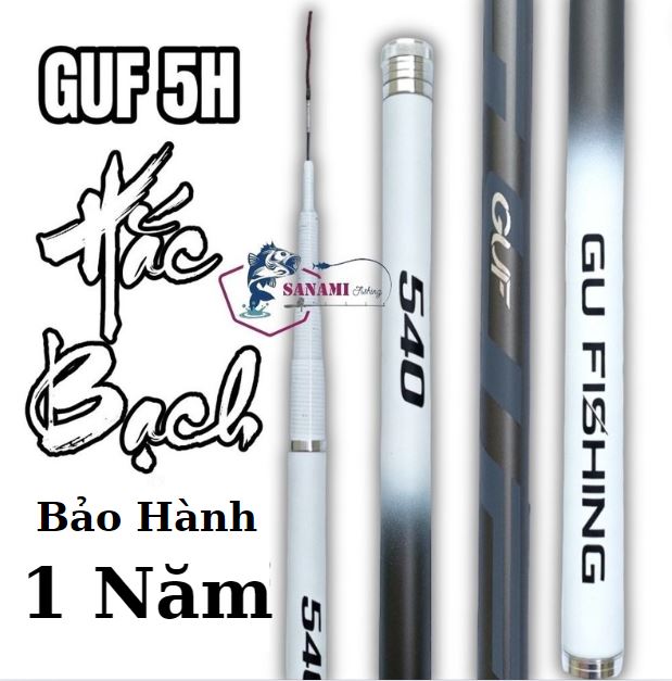 [BH 1 năm 1 lóng] Cần Câu Tay GUF Hắc Bạch 5H 28i Chuyên Câu Đài Siêu Cao Cấp CT62 - Sanami Fishing