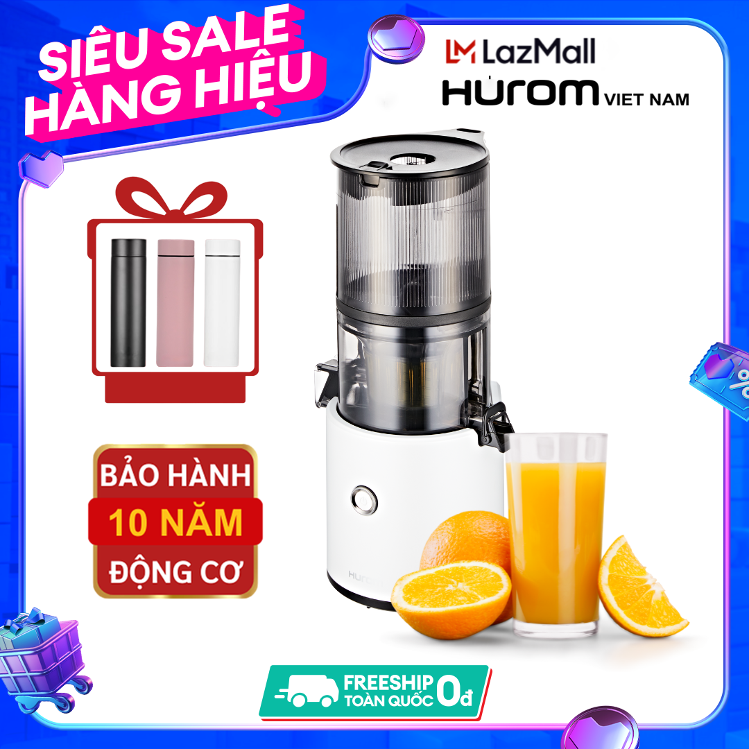 Máy ép chậm Hurom H300E l Máy ép chậm trái cây, Ép kiệt bã, Công suất 150W, 70 vòng quay/phút l Bảo hành động cơ 10 năm - Chính hãng Hàn Quốc