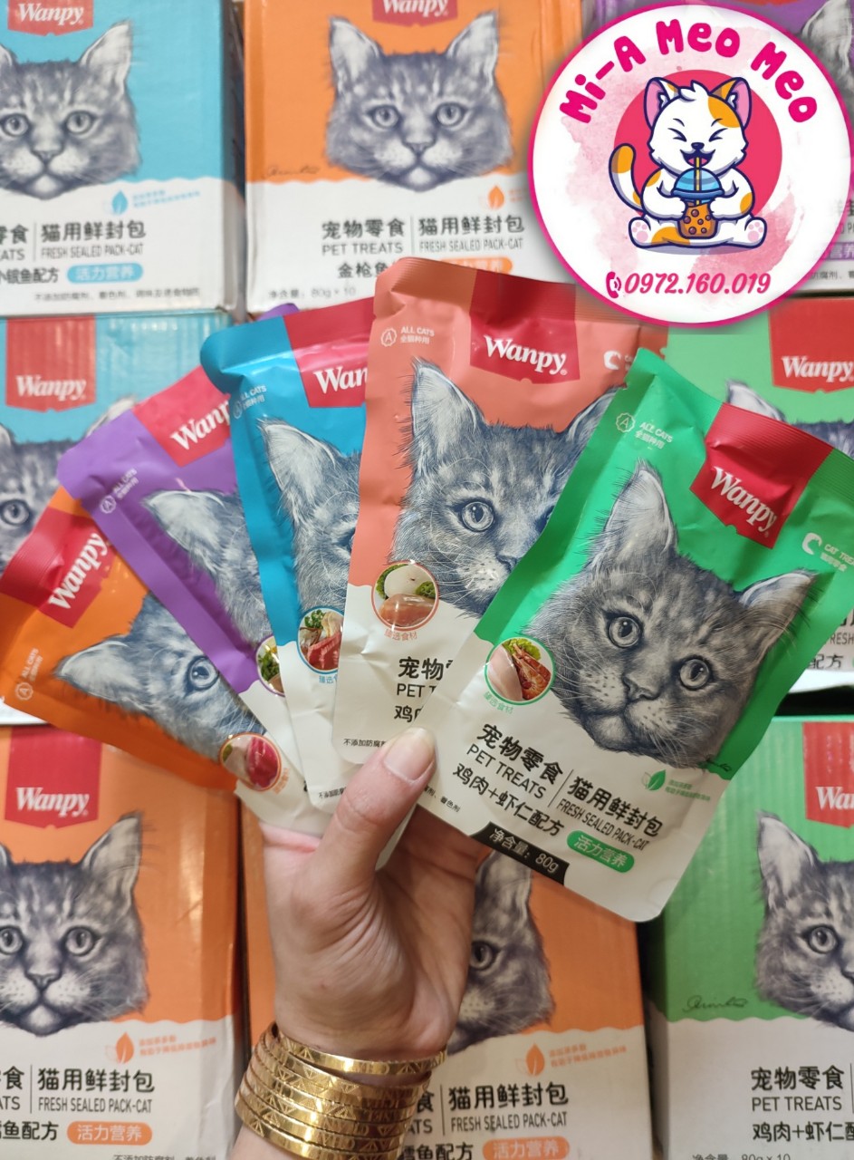 Combo 15 gói PATE WANPY cho Mèo 80gr 12k/1 gói