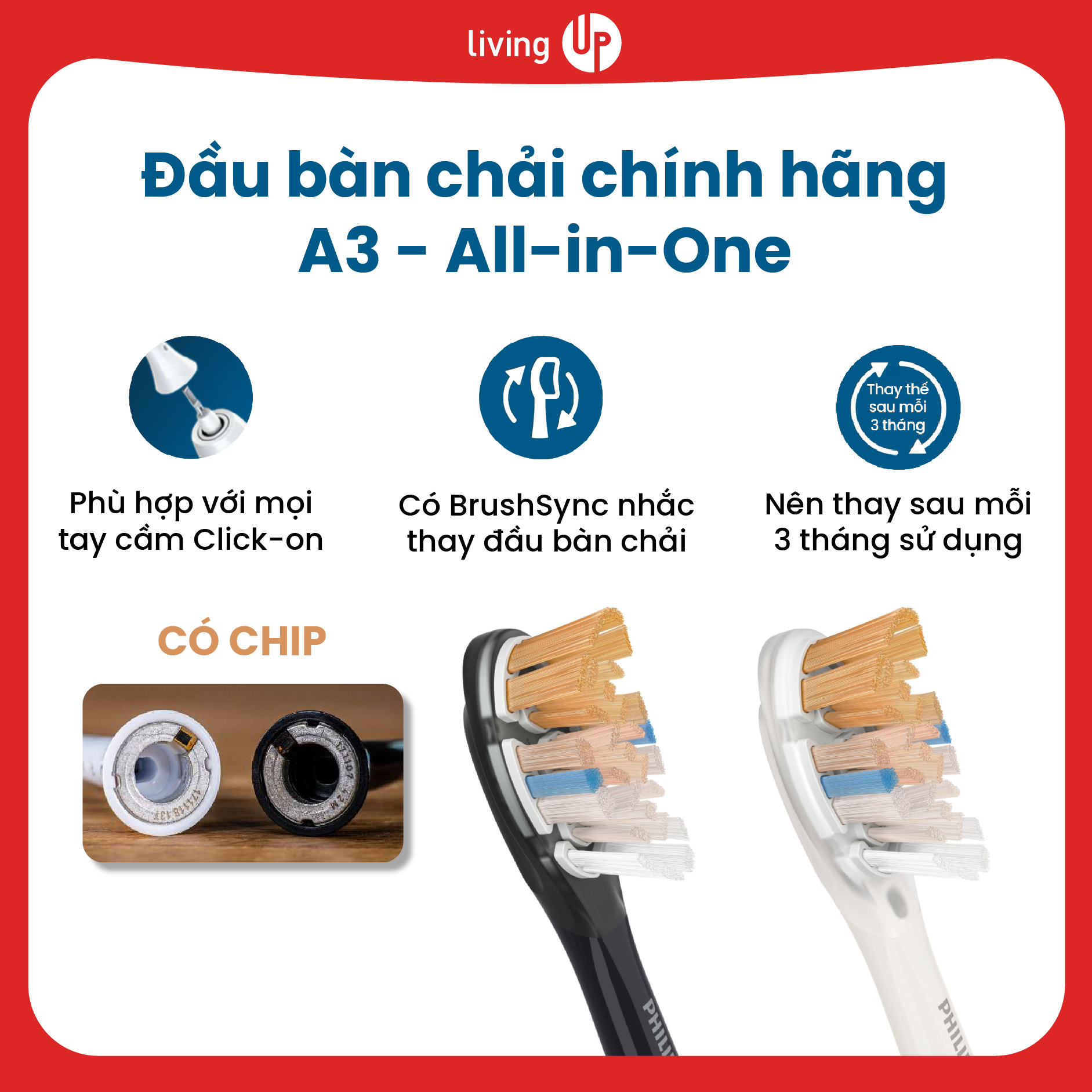 Đầu bàn chải điện Philips Sonicare A3 All-in-one