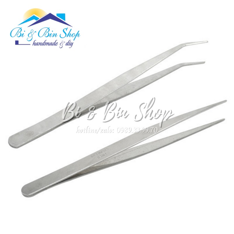 Nhíp Gắp Bắng Thép Không Gỉ Mũi Nhọn Dùng Gắp Chỉ, Đá, Pha Lê, Gắp Mi Dùng Cho Nhiều Việc - Bình An Thạch