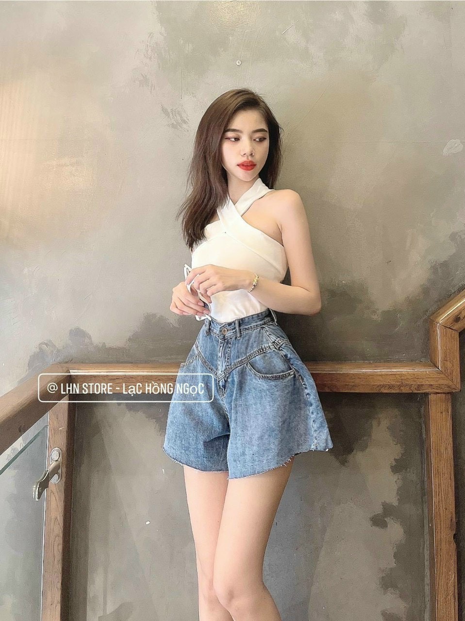 Quần short jean nữ ống xòe giả váy chất bò không co giãn, dày dặn màu xanh nhạt thời trang JENNY - KTBQSJN60