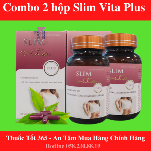 Combo 2 hộp Giảm cân Slim Vita plus- Hỗ Trợ Giảm Cân An Toàn, Hiệu Quả‎- TAPHAR