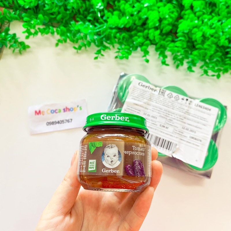 Date 7/2023 mận đen nghiền gerber cho bé từ 4 tháng