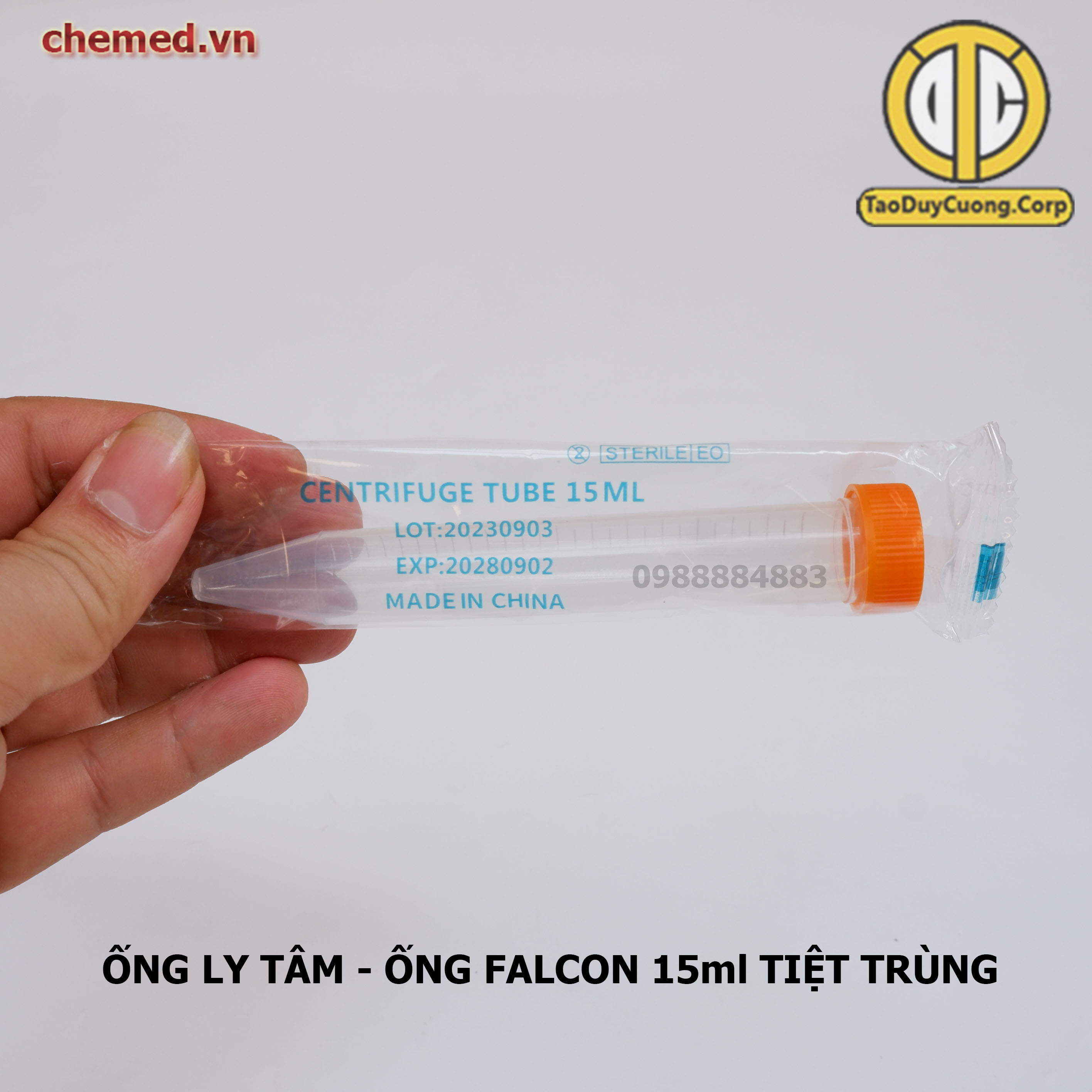 Ống ly tâm 15ml có tiệt trùng, ống falcon 15ml có tiệt trùng dùng trong y tế