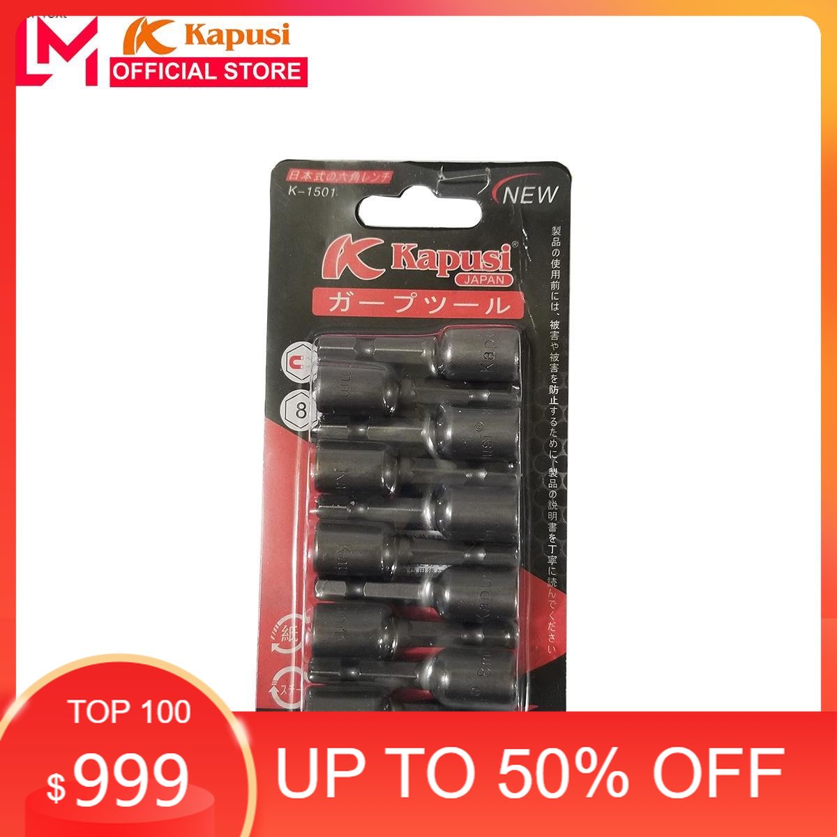 BỘ 10 Đầu bắn vít tôn 8mm Kapusi cao cấp