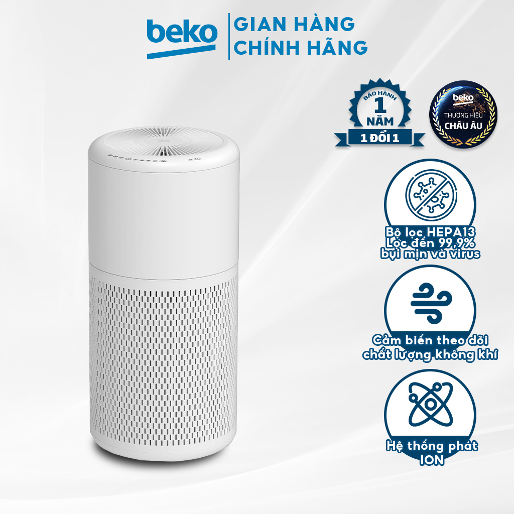 Máy Lọc Không Khí BEKO Bộ Lọc HEPA 13 Cao Cấp, Cảm Biến Bụi Mịn PM 2.5