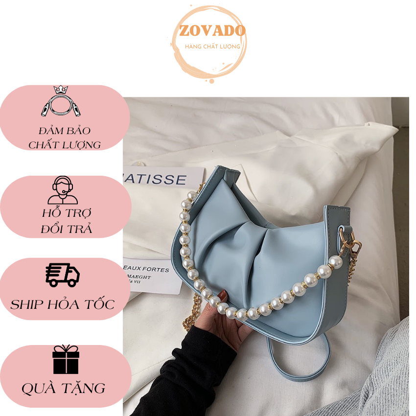 Túi đeo chéo nữ đi chơi quai xoắn dây ngọc