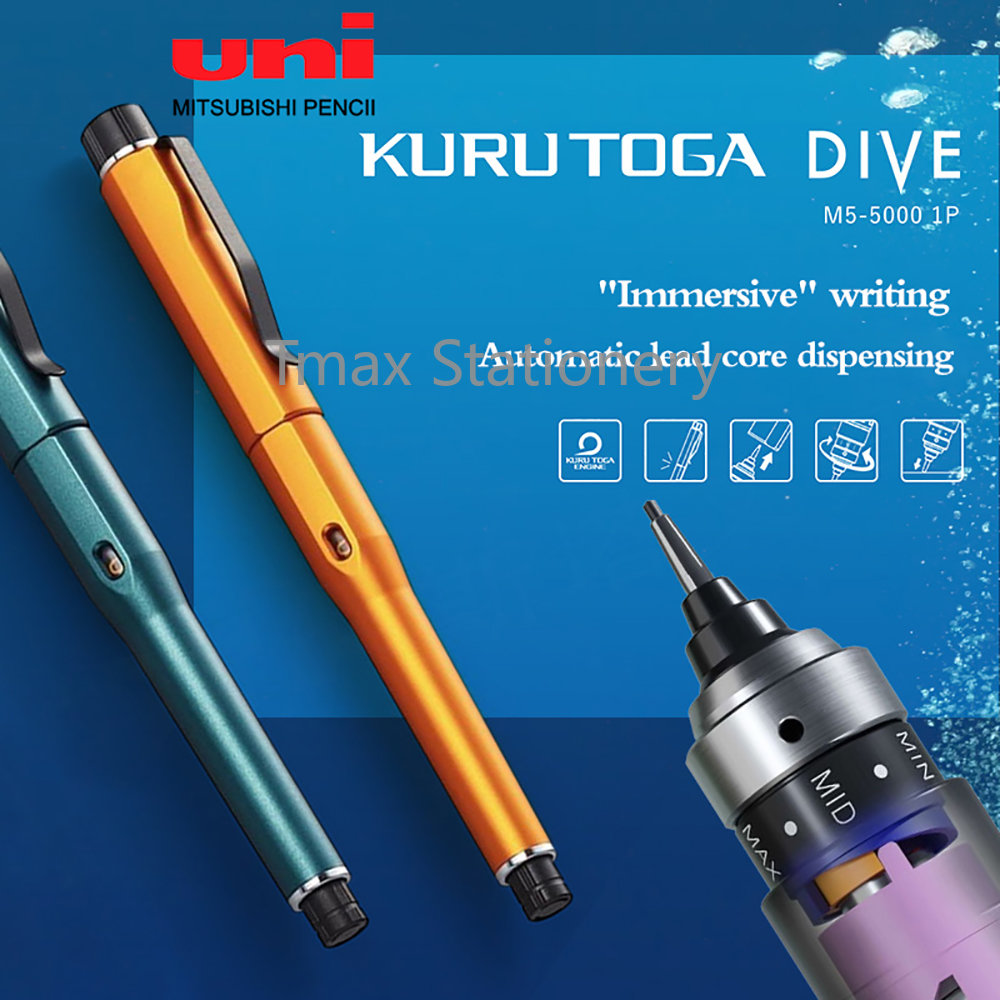 New Uni cơ khí bút chì M5-5000 từ cap chì lõi tự động xoay kurutoga Dive