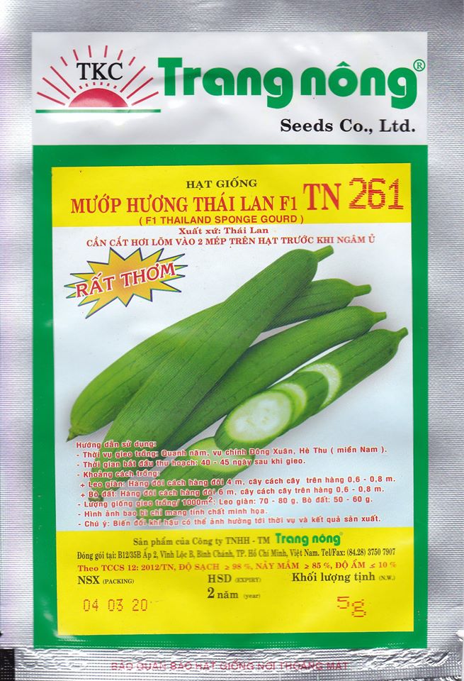 Hạt giống Mướp hướng Thái Lan Trái Ngắn Rất Thơm TN 261