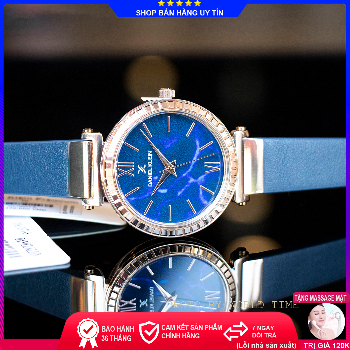 Đồng hồ nữ daniel klein dk12071-5, full box + túi + thẻ bảo hành 3 năm, kính mineral chống nước