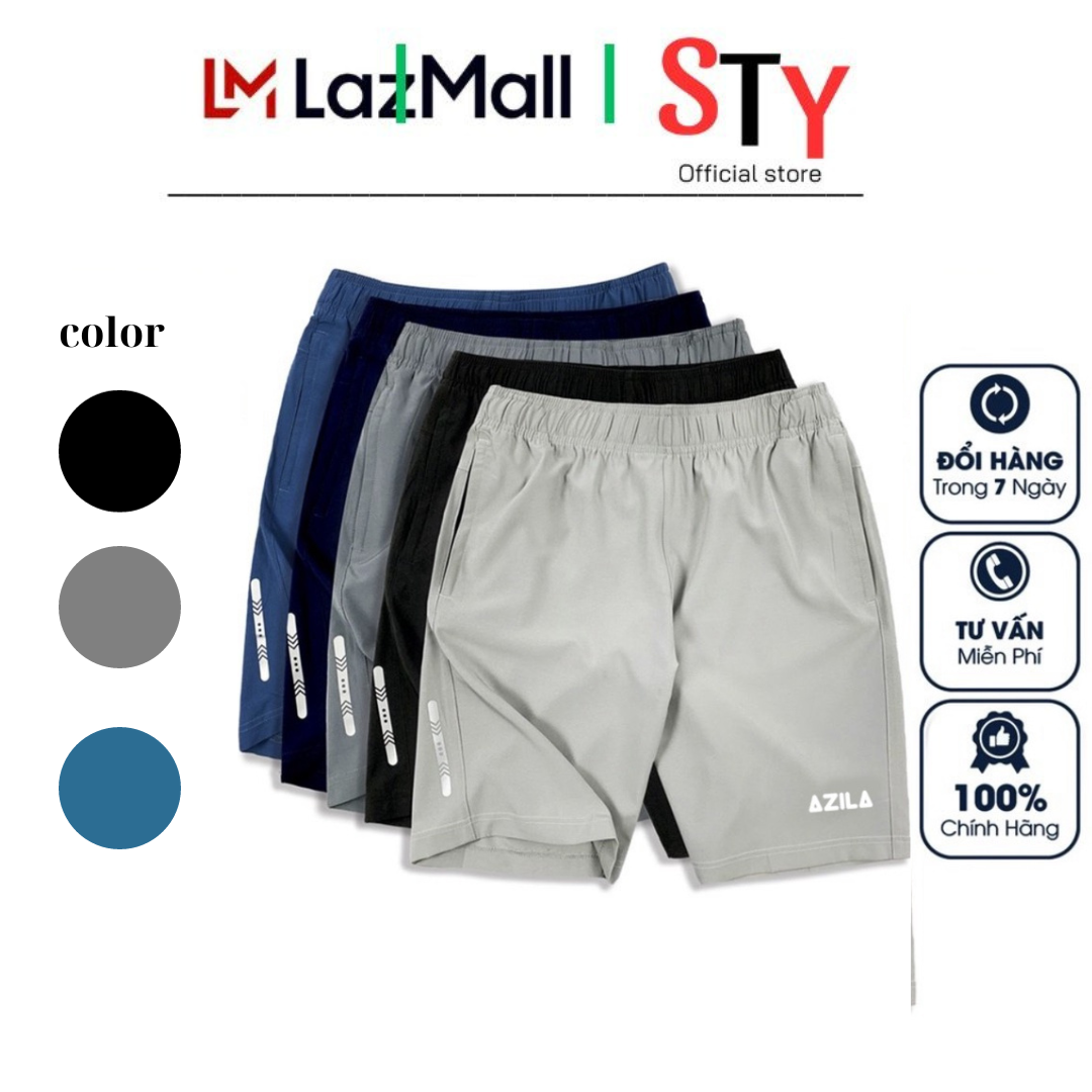 Quần đùi thể thao STY, Quần Short nam thể thao, chất gió mềm siêu mịn, co giãn tốt, vận động thoải mái, quần mặc nhà hoặc chơi thể thao - QN42