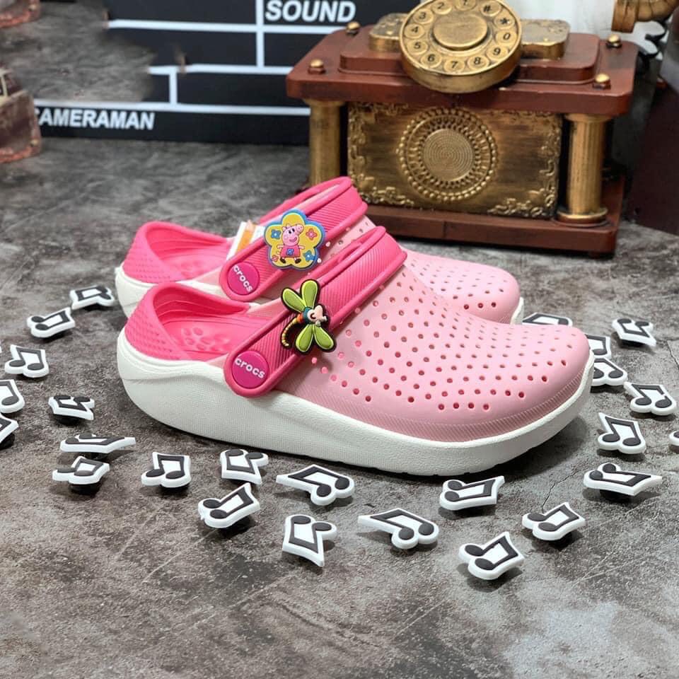 DÉP SỤC CROCS-LITERIDE TRẺ EM- MÀU HỒNG PHẤN