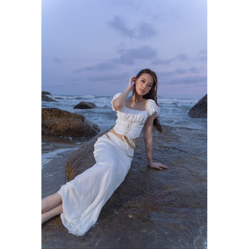 Chân váy coral silk skirt - chân váy đuôi cá - chân váy lụa dài 🌷