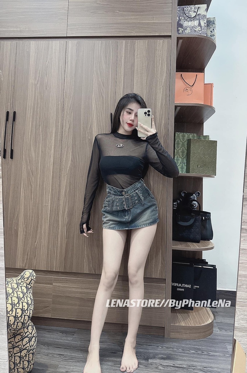 Chân váy jean ngắn - Chân váy jeans ngắn có quần trong, chuẩn form đẹp