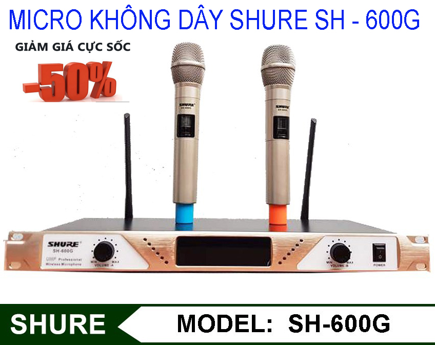 [HCM](NEW 2021) Micro Không Dây Micro Không Dây Shure SH-600G Bộ micro karaoke gia đình giá rẻ - Mua Ngay BỘ 2 MICRO KARAOKE KHÔNG DÂY Shure SH-600G Hát Cực Nhạy Chống Hú Rít  Không gây vỡ tiếng Âm thanh trung thực sống động BH 12 THANG 