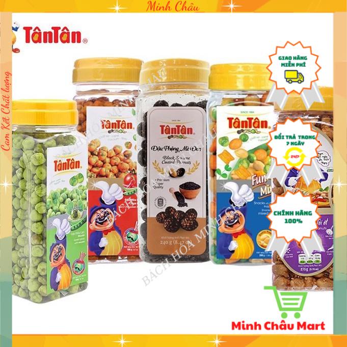 Đậu phộng tân tân vị thập cẩm, đậu hà lan wasabi, đậu hà lan chua cay, đậu phộng mè hộp 200g