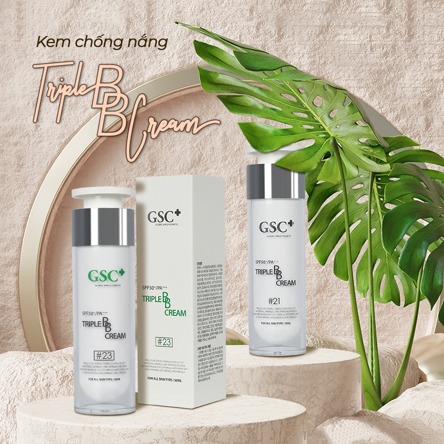 Kem chống nắng,kem nền đa năng GSC Triple BB Cream