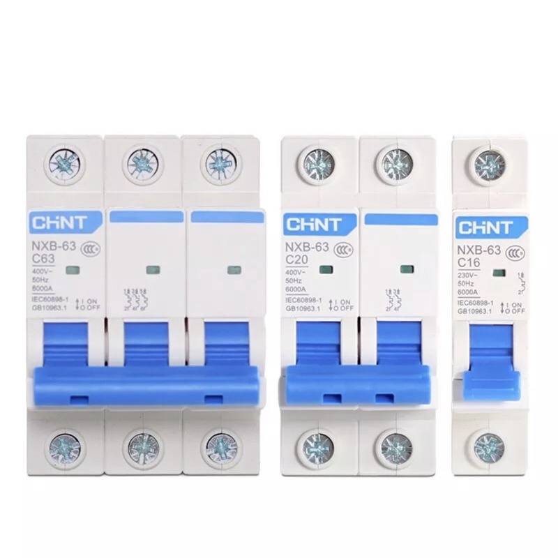 Aptomat mcb chint nxb-63 1p 2p 3p - 6a 10a 16a 20a 25a 32a 40a 50a 63a