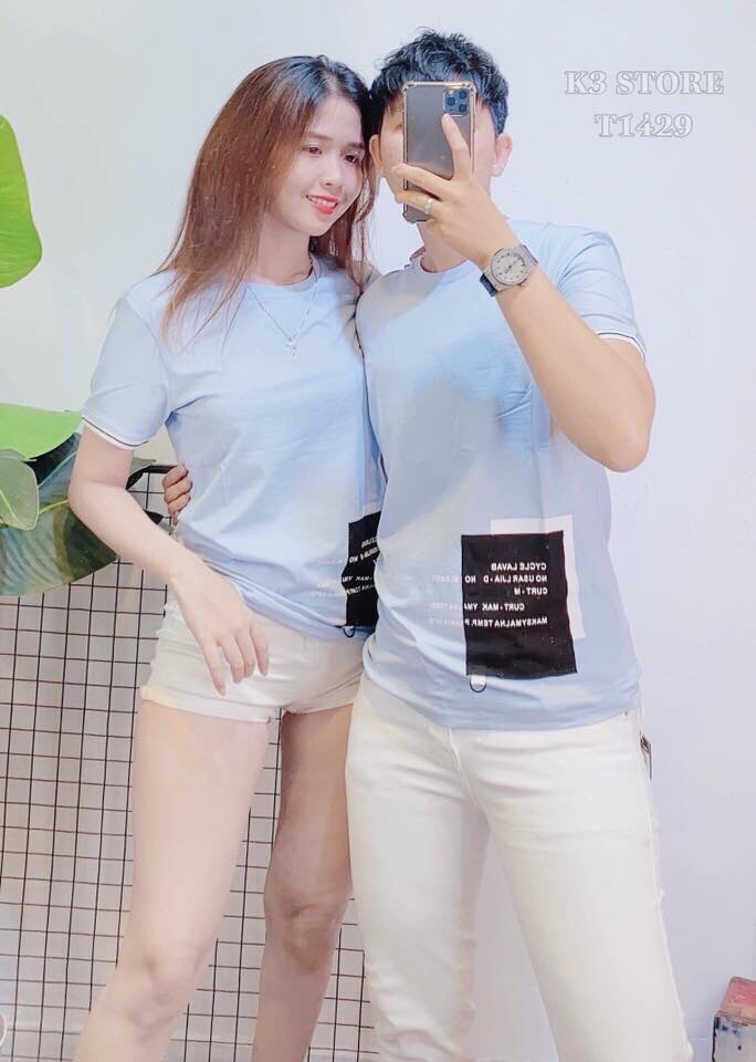 Áo thun cặp nam nữ thời trang cao cấp mẫu mới flood at82