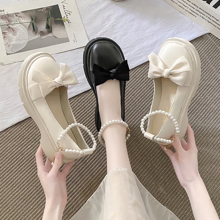 Giày nữ thắt nơ , giày lolita búp bê đế 2cm xinh xắn