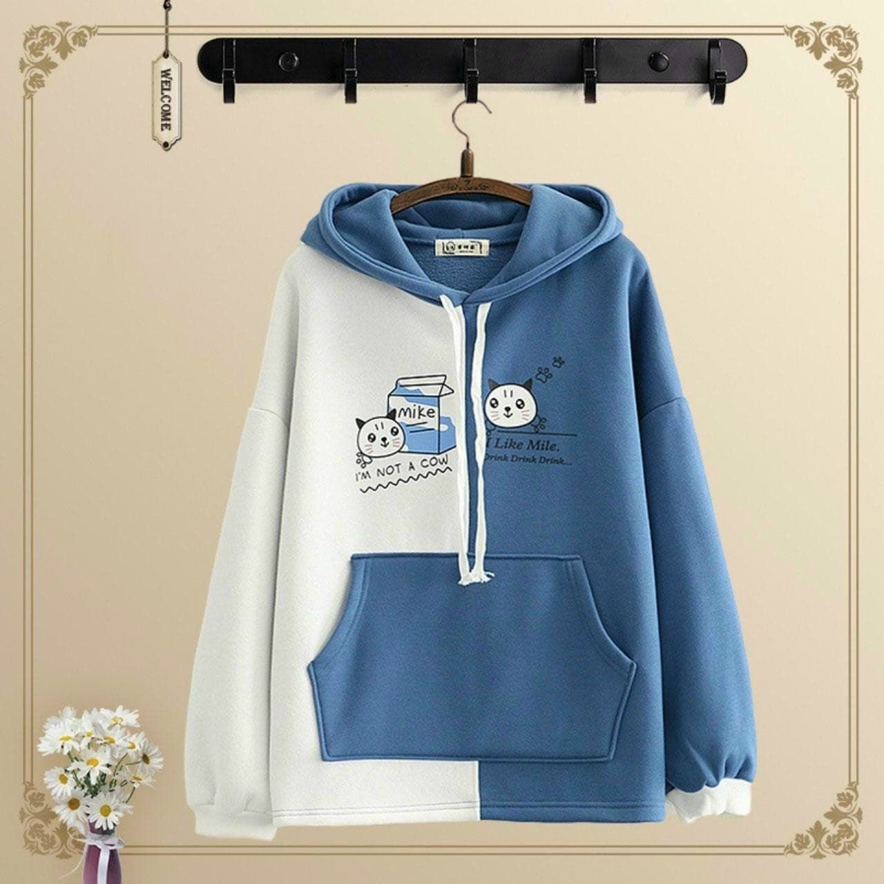 Áo khoác hoodie cao cấp - chất liệu nỉ mềm mại - thiết kế họa tiết 3d hoat hình cat i like mile